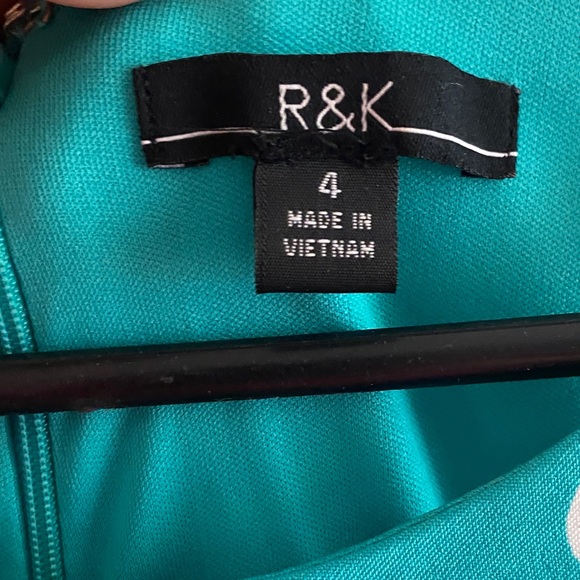 R&K Turquoise Polka Dot Midi Dress - Picture 3 of 7